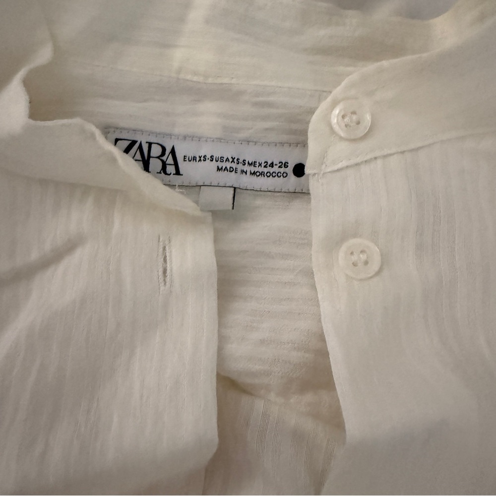 Zara Cream Button-Up Blouse - Picture 4 of 5